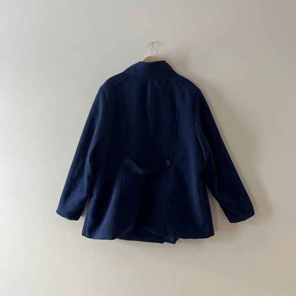 Torrid 4X Navy Blue Peacoat Double Breasted Funnel Neck Winter Jacket Plus Size - Picture 4 of 11